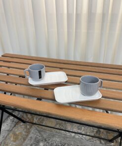 فنجان نعلبکی شیاردار سرامیکی آرتا