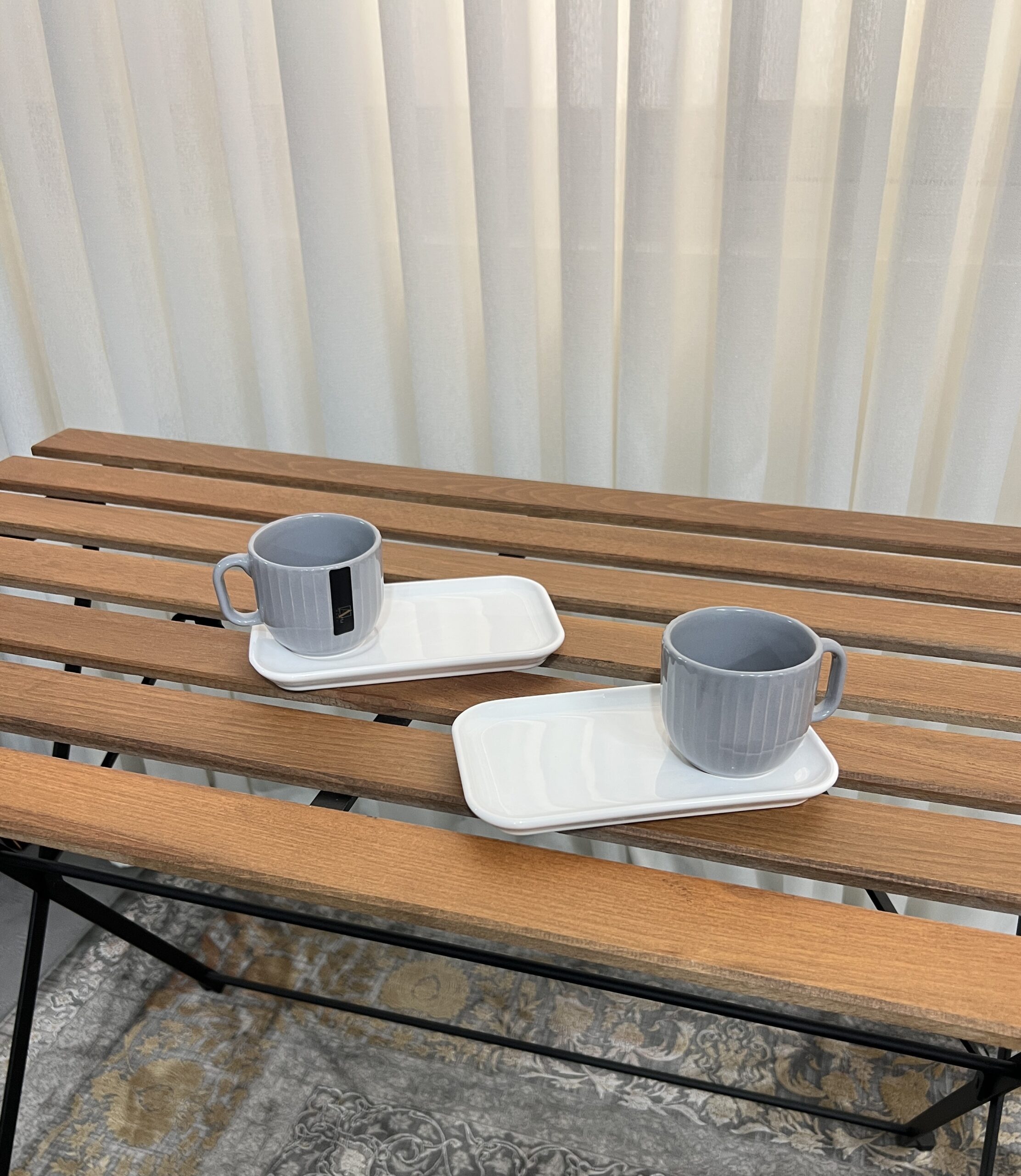 فنجان نعلبکی شیاردار سرامیکی آرتا