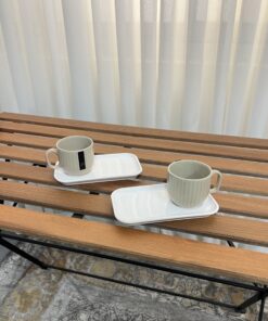 فنجان نعلبکی شیاردار سرامیکی آرتا