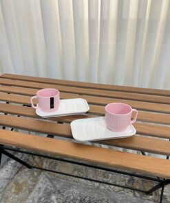 فنجان نعلبکی شیاردار سرامیکی آرتا