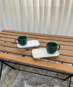 فنجان نعلبکی شیاردار سرامیکی آرتا