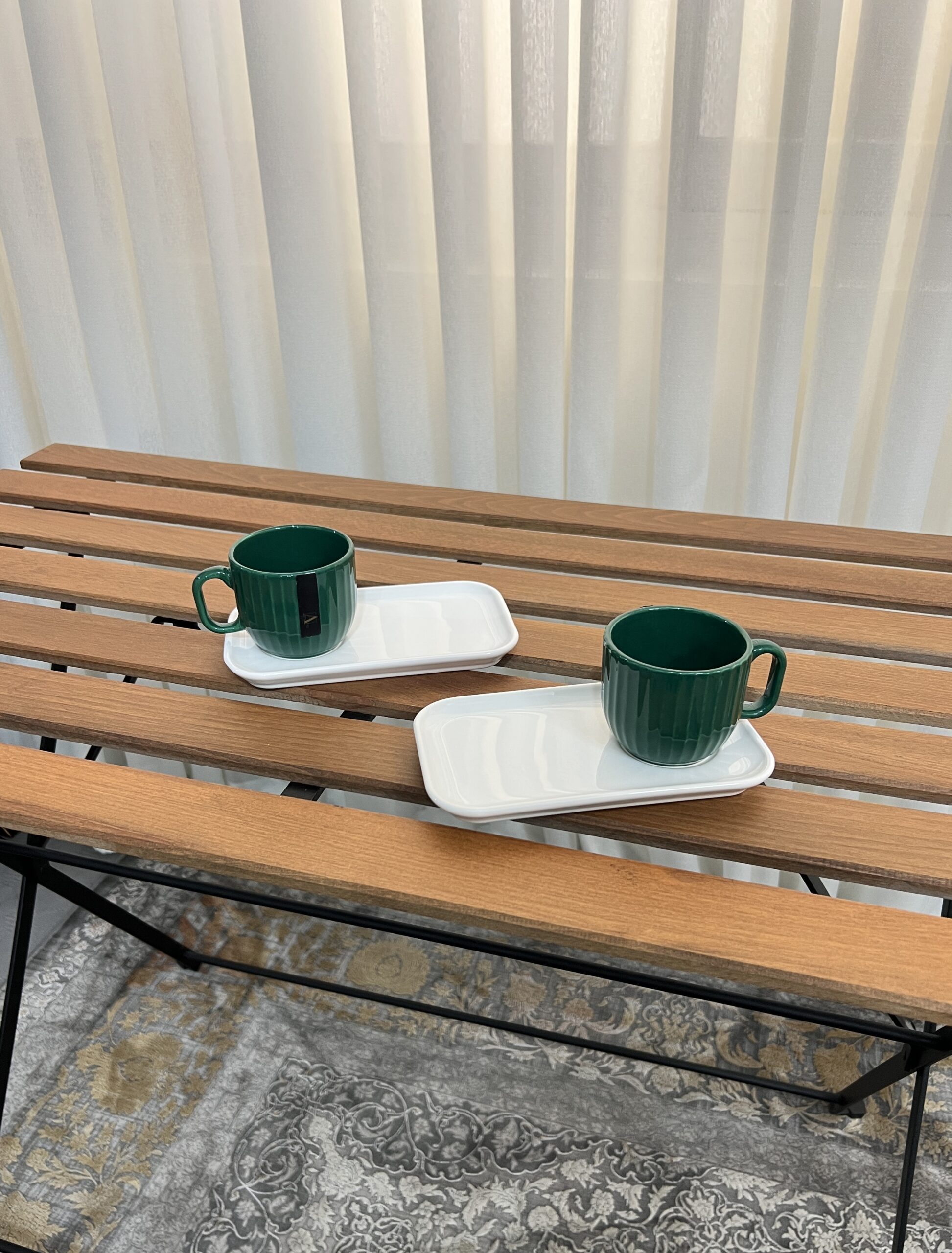 فنجان نعلبکی شیاردار سرامیکی آرتا