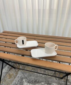 فنجان نعلبکی شیاردار سرامیکی آرتا